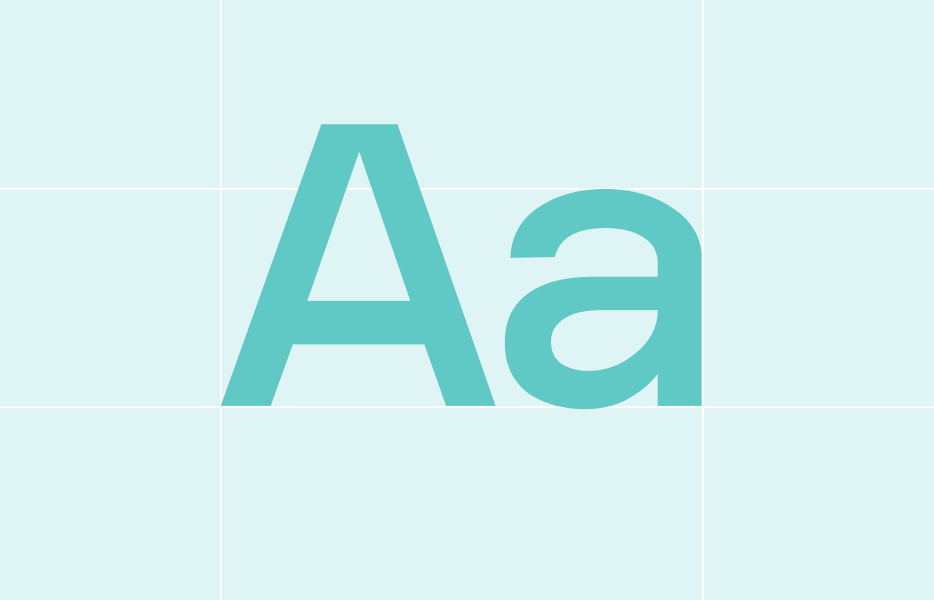 Large letters in brand typography